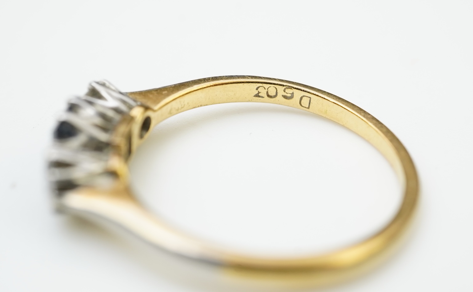 A small sapphire and diamond ring, early 20th century